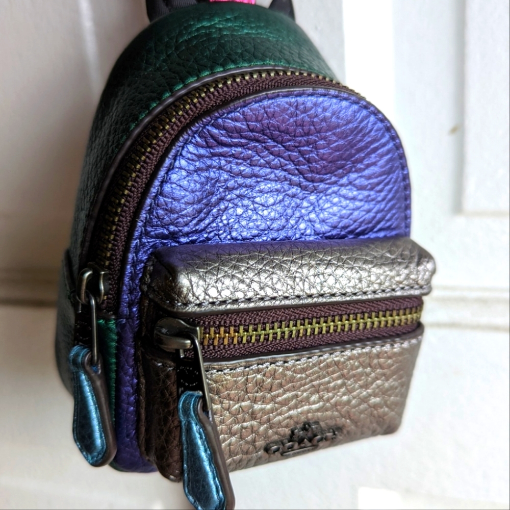 Coach Metallic Mini Backpack Keychain